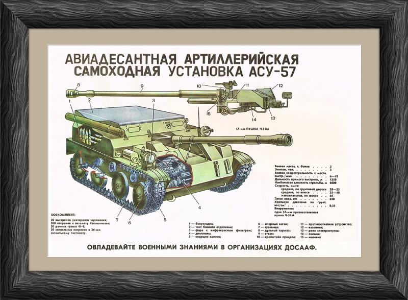 АСУ-57 на плакате ДОСААФ