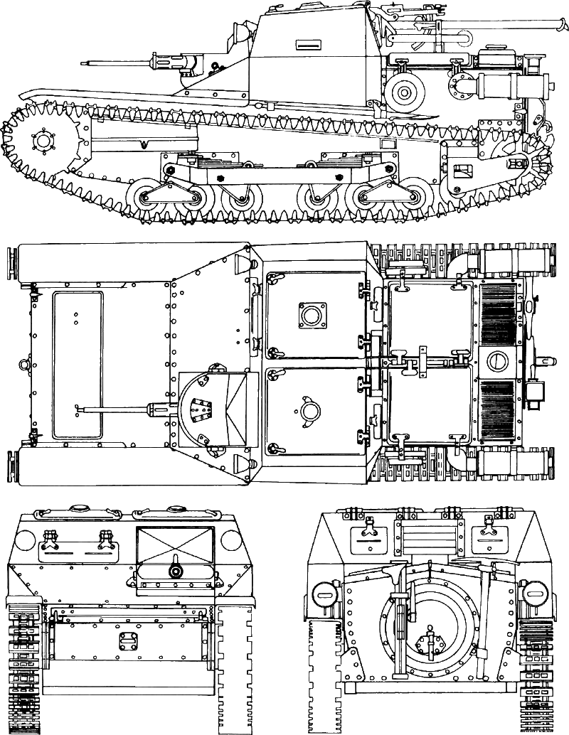 Танкетка CV-3, Италия, чертёж