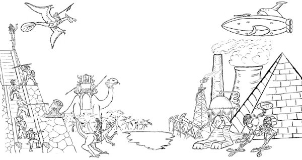 Завершённый рисунок «Война пирамид», февраль 2020 год